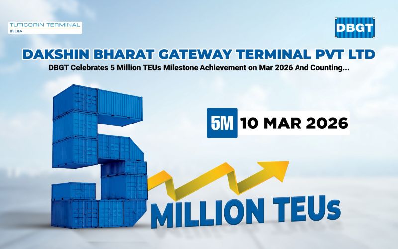 Dakshin Bharat Gateway Terminal achieves new milestone, handled 5 million TEUs